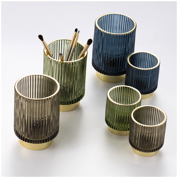 Norvo | Elise Gullfolie Glass Makeup Halter & Organizer