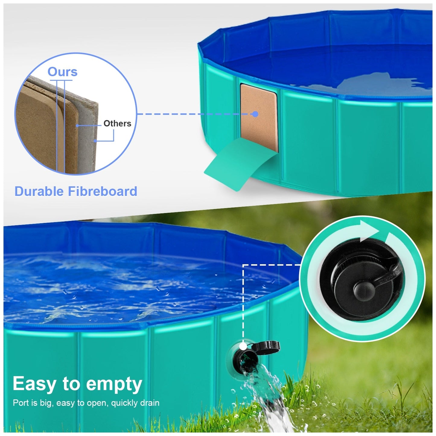 Norvo | PetPool™ Sammenleggbar basseng for dyr og barn - Ta avkjølingen med deg overalt!