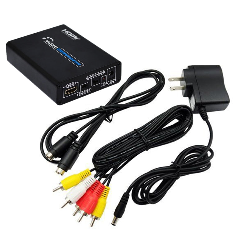 Norvo | HDMI til Composite / AV S-Video Converter RCA CVBS/L/R Video Converter Adapter, EU Plugg