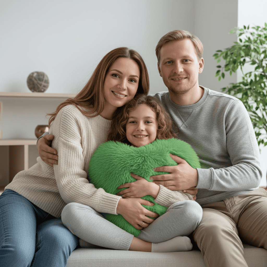 Norvo | Myk dekorativ pute i hjerteform med plysj tekstur