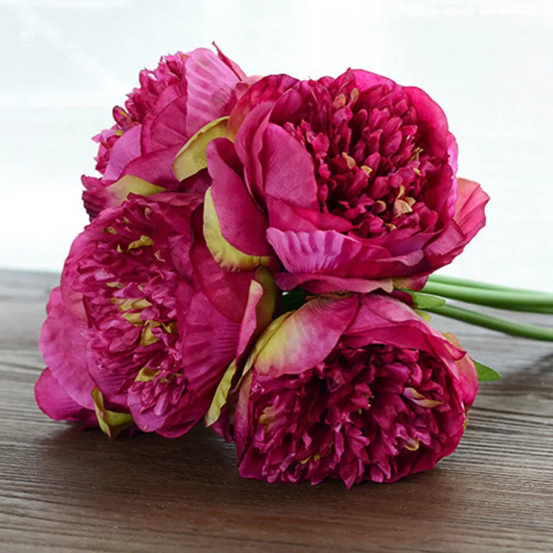 Norvo | Stor Peony Silke Blomsterbukett Sett