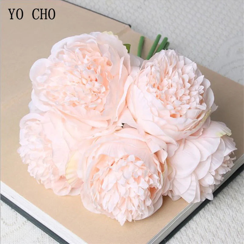 Norvo | Stor Peony Silke Blomsterbukett Sett
