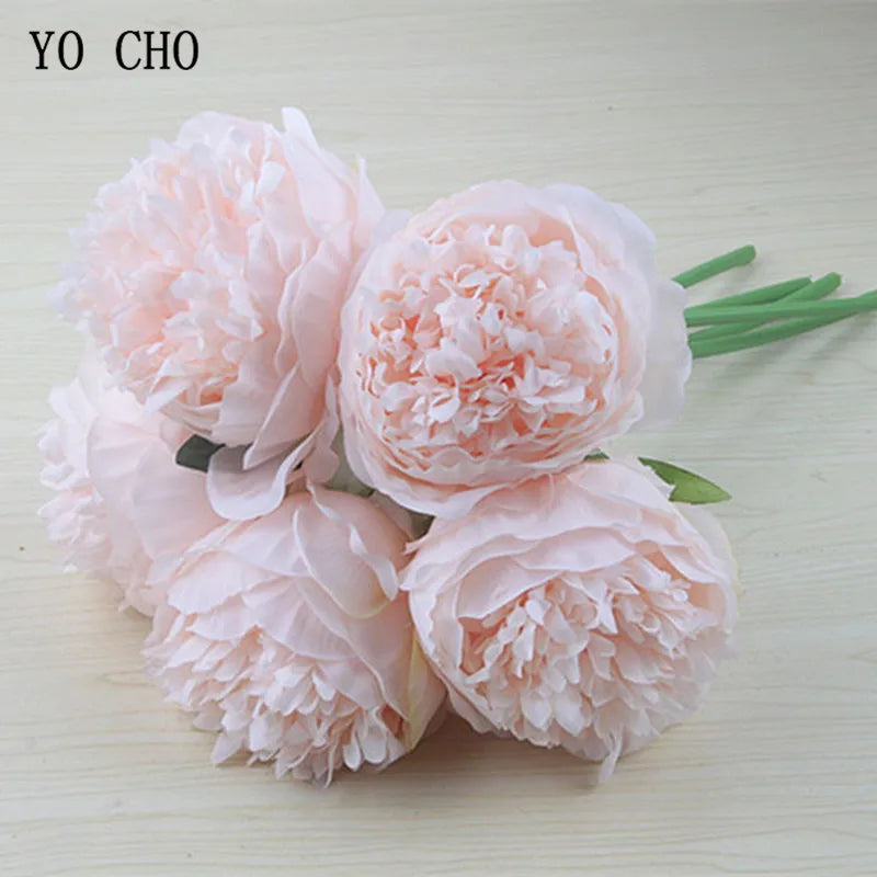 Norvo | Stor Peony Silke Blomsterbukett Sett
