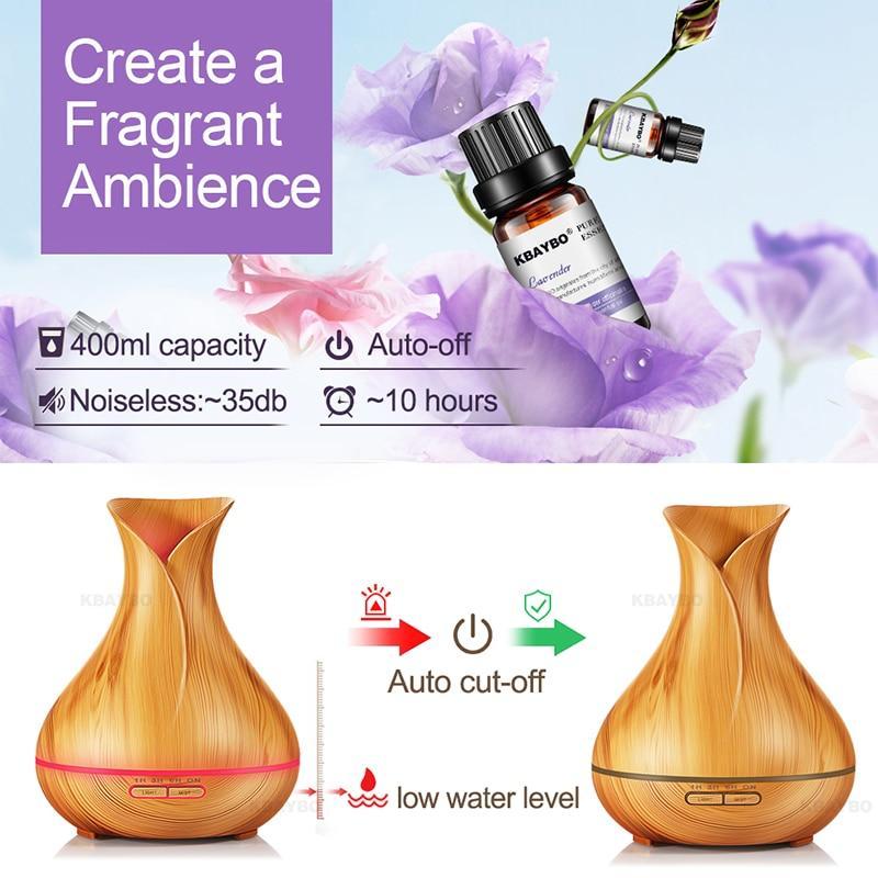 Norvo | 400mL Essensiell Oljediffuser og Luftrenser m/ Humør LED Lys