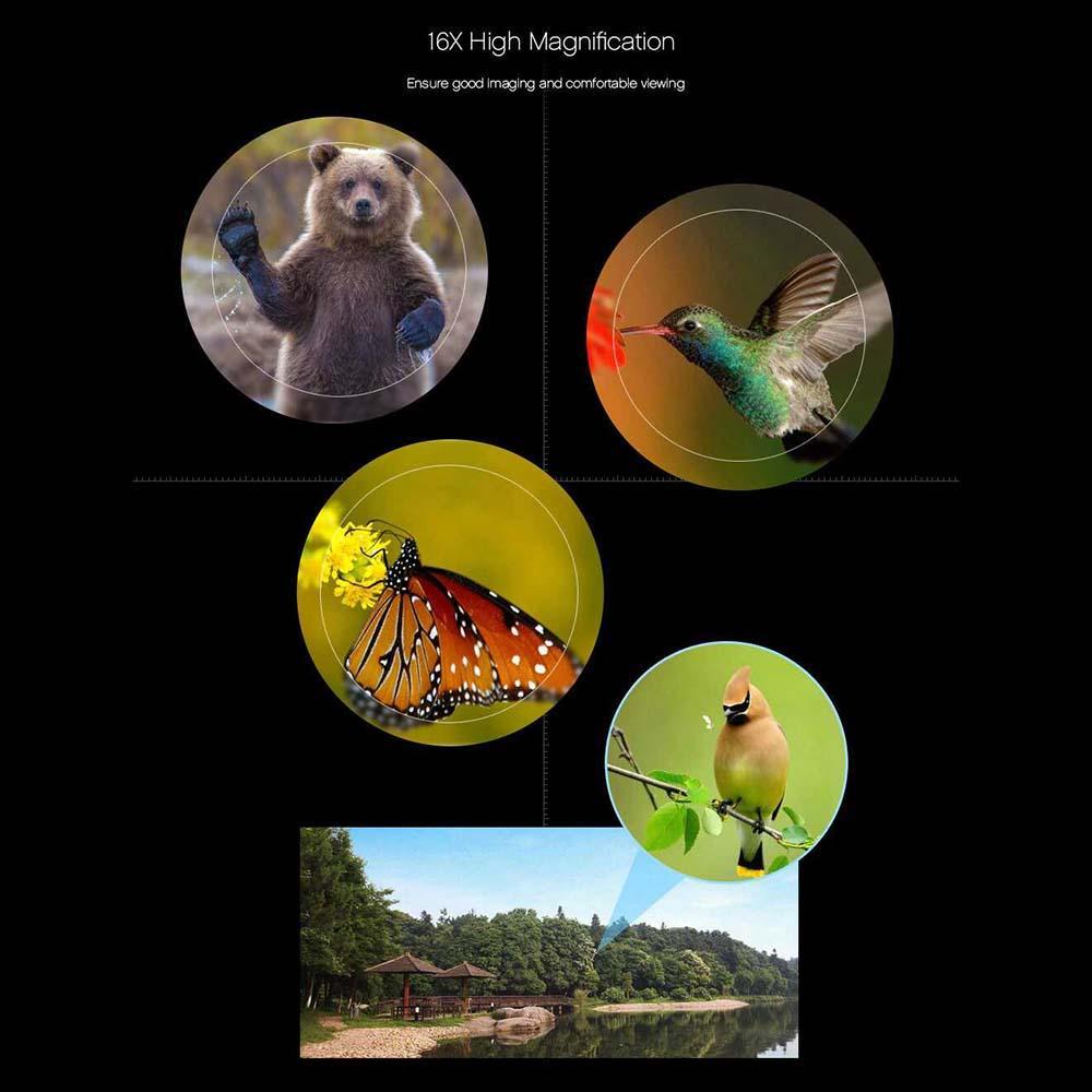 Norvo | 16 x 52 Dual Focus Monokular Kikkertscope Zoom Optisk Linse Kikkert