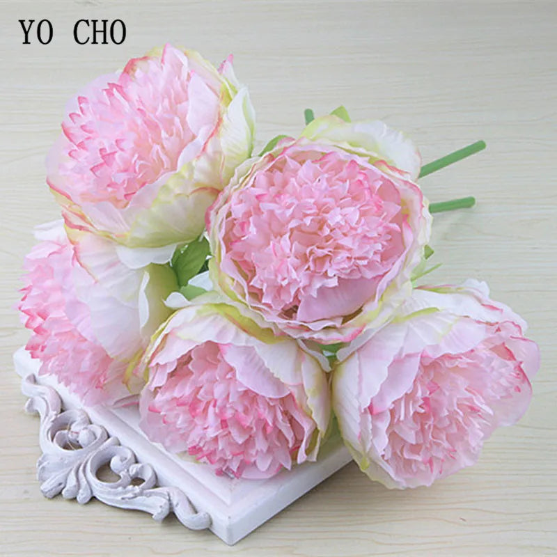 Norvo | Stor Peony Silke Blomsterbukett Sett