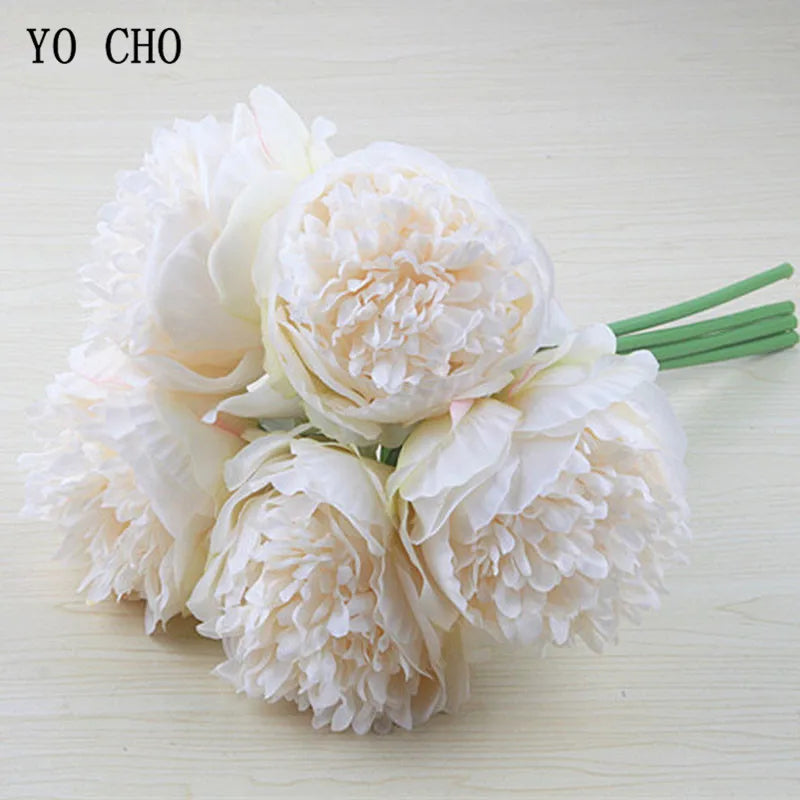 Norvo | Stor Peony Silke Blomsterbukett Sett