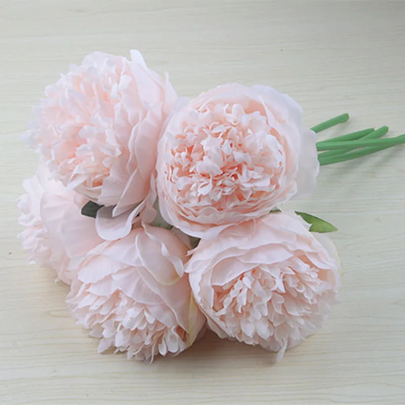 Norvo | Stor Peony Silke Blomsterbukett Sett