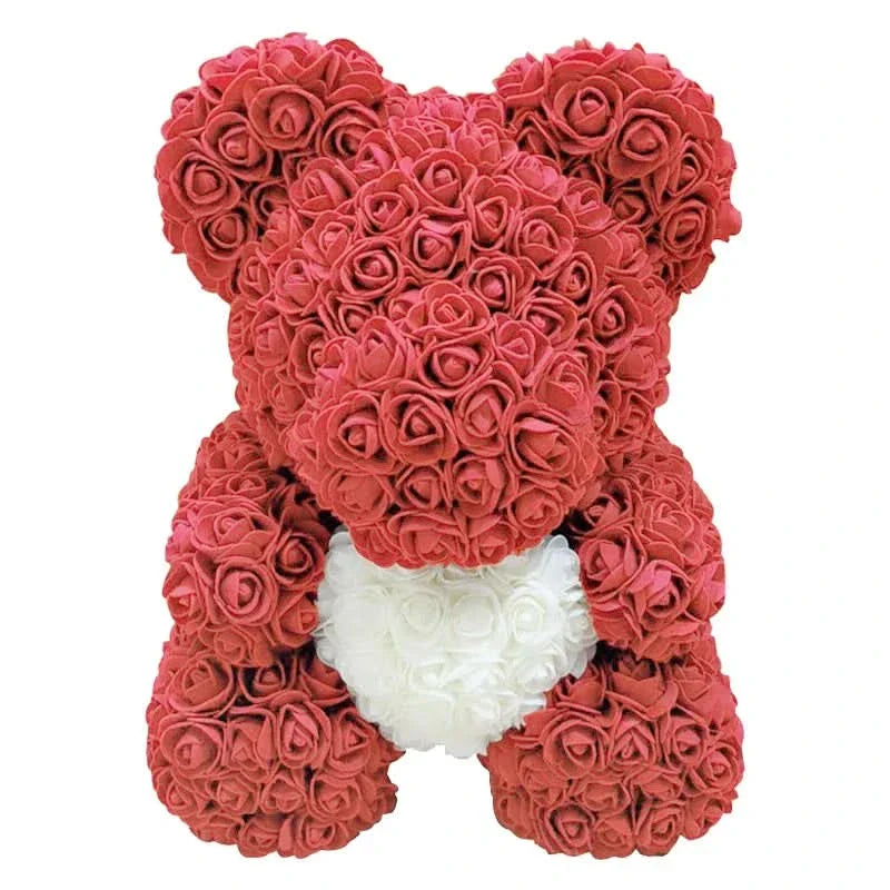 Norvo | Rose Teddy Bear with Handmade Foam Roses – 40cm
