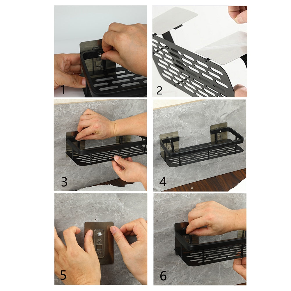 Norvo | Bad hyller hjørnehylle uten boring dusj hylleholder