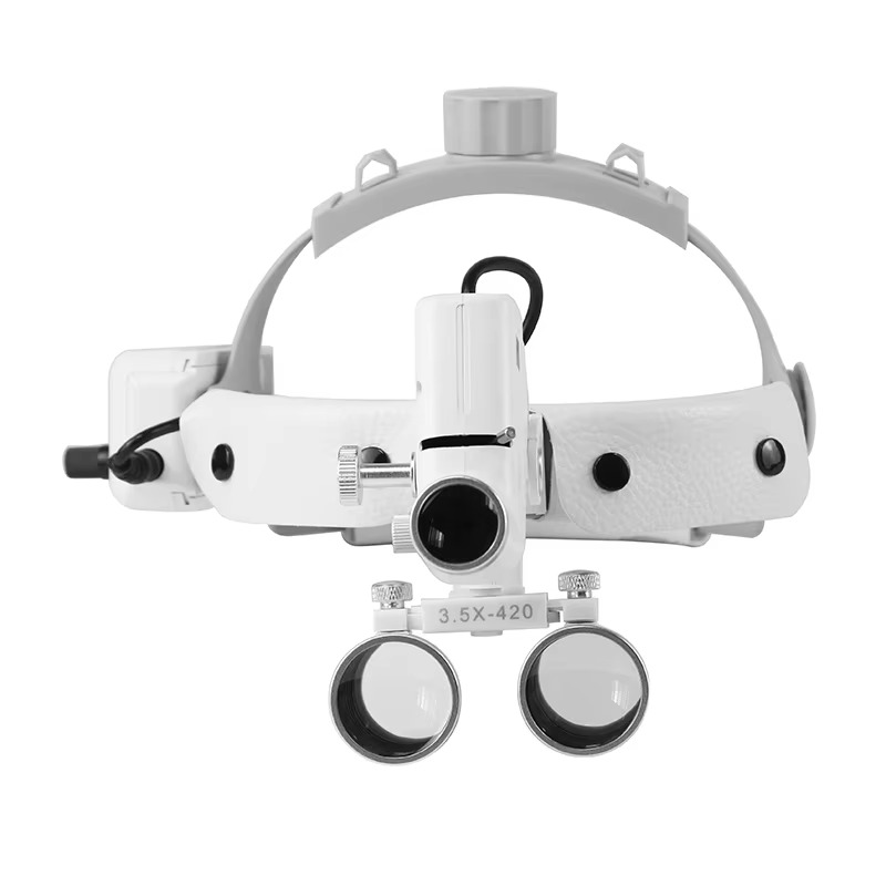 Norvo | ProVision 5W LED tannlege- og kirurgisk hodelampe med 3,5X forstørrende binokulære luper