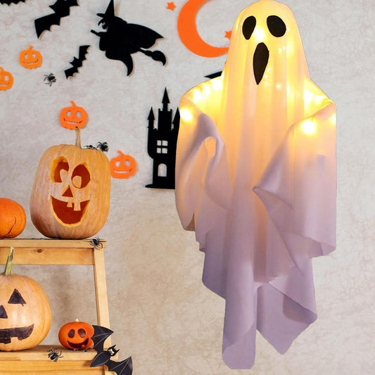 Norvo | Spooky Halloween Tofabrik Gespenst Hengelys for Festdekor