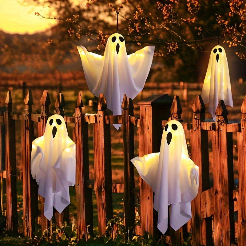 Norvo | Spooky Halloween Tofabrik Gespenst Hengelys for Festdekor