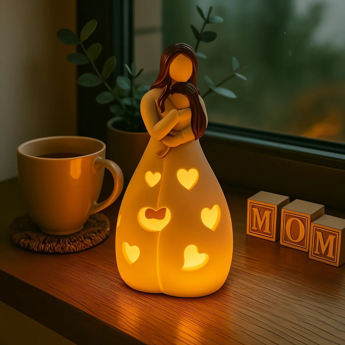 Norvo | Heart of Mum Ambient Lamp – Varm LED Lys for Hjem & Gave Dekor