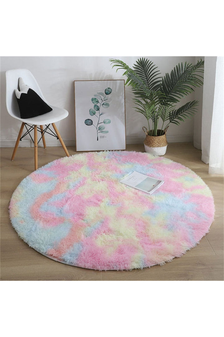 Myk Fluffy Rund Teppe