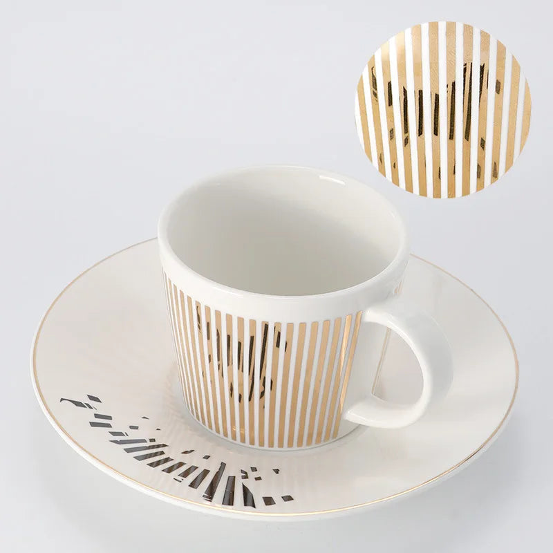 Norvo | Kreativ dynamisk SLR kopp Leopard anamorfisk zebra kopp Luycho kaffe te kopp sett med underlag 90ml-225ml