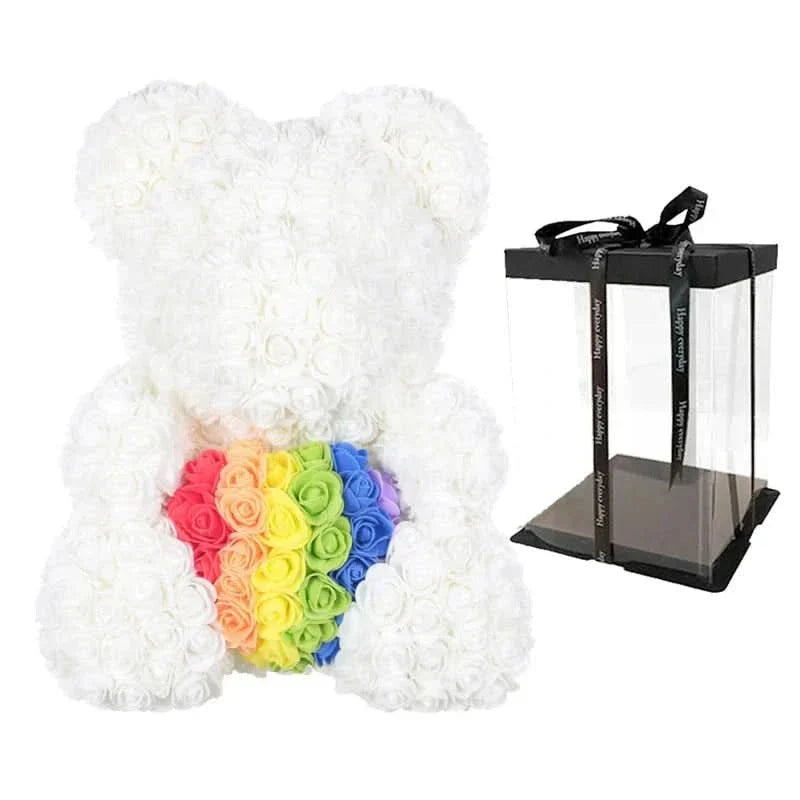 Norvo | Rose Teddy Bear with Handmade Foam Roses – 40cm