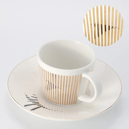 Norvo | Kreativ dynamisk SLR kopp Leopard anamorfisk zebra kopp Luycho kaffe te kopp sett med underlag 90ml-225ml