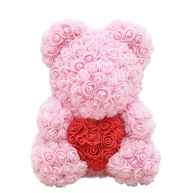 Norvo | Rose Teddy Bear with Handmade Foam Roses – 40cm