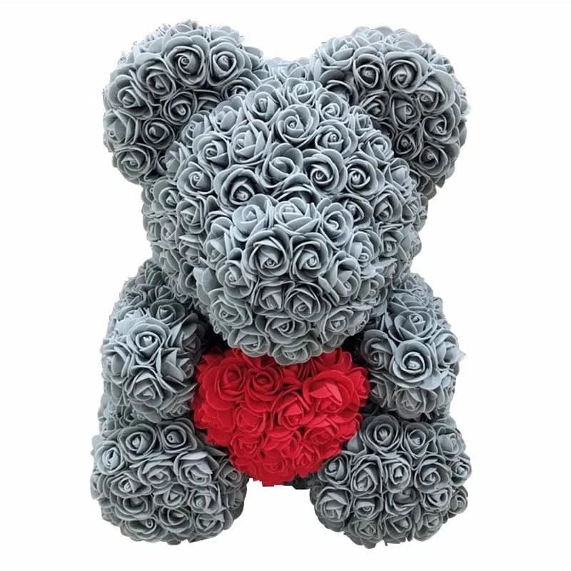 Norvo | Rose Teddy Bear with Handmade Foam Roses – 40cm