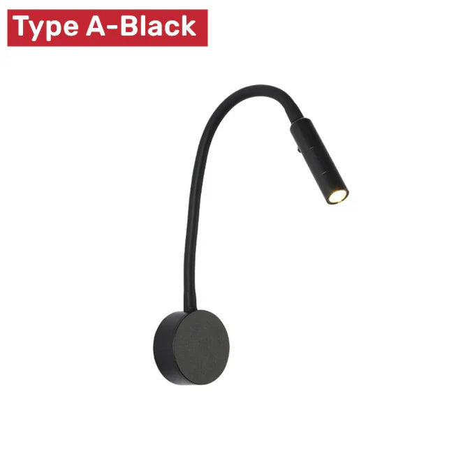 Norvo | Moderne Fleksibel LED Leselampe med Bryter for Soverom og Studie - 1W/3W