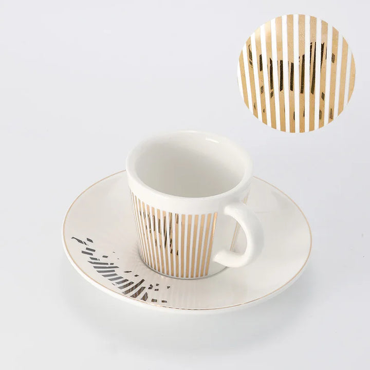 Norvo | Kreativ dynamisk SLR kopp Leopard anamorfisk zebra kopp Luycho kaffe te kopp sett med underlag 90ml-225ml