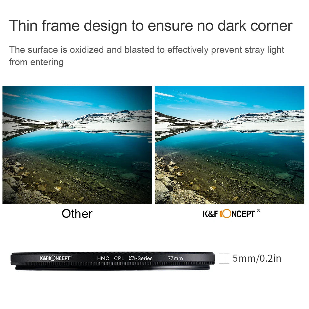 Norvo | Ultra Slim Multi-Coated Sirkulær Polarisert Kamera Linse Filter