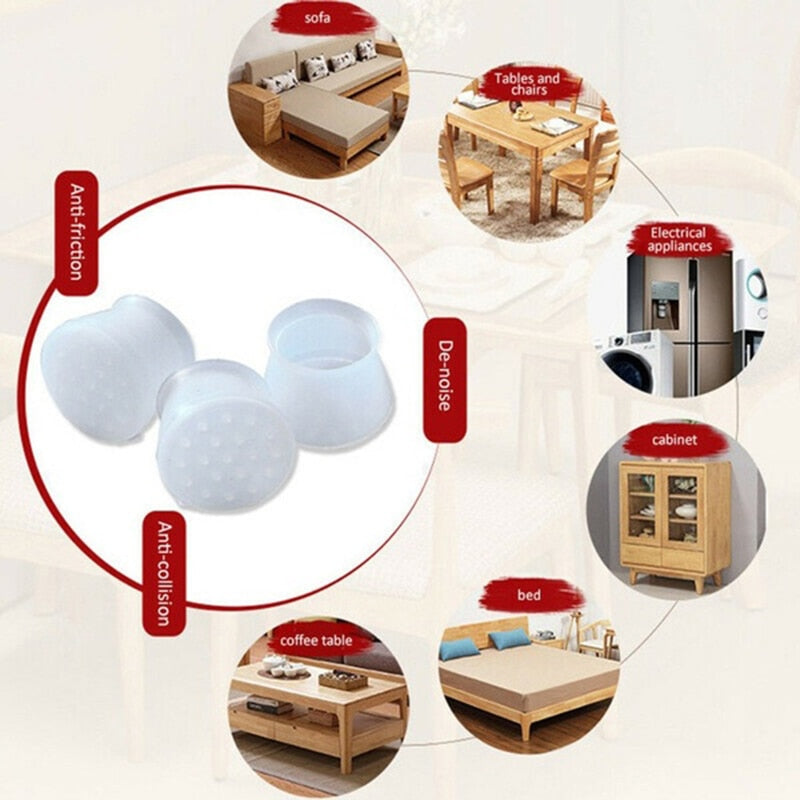 Norvo | Antisklisik Silent Silikon Møbelbein Deksel Sett