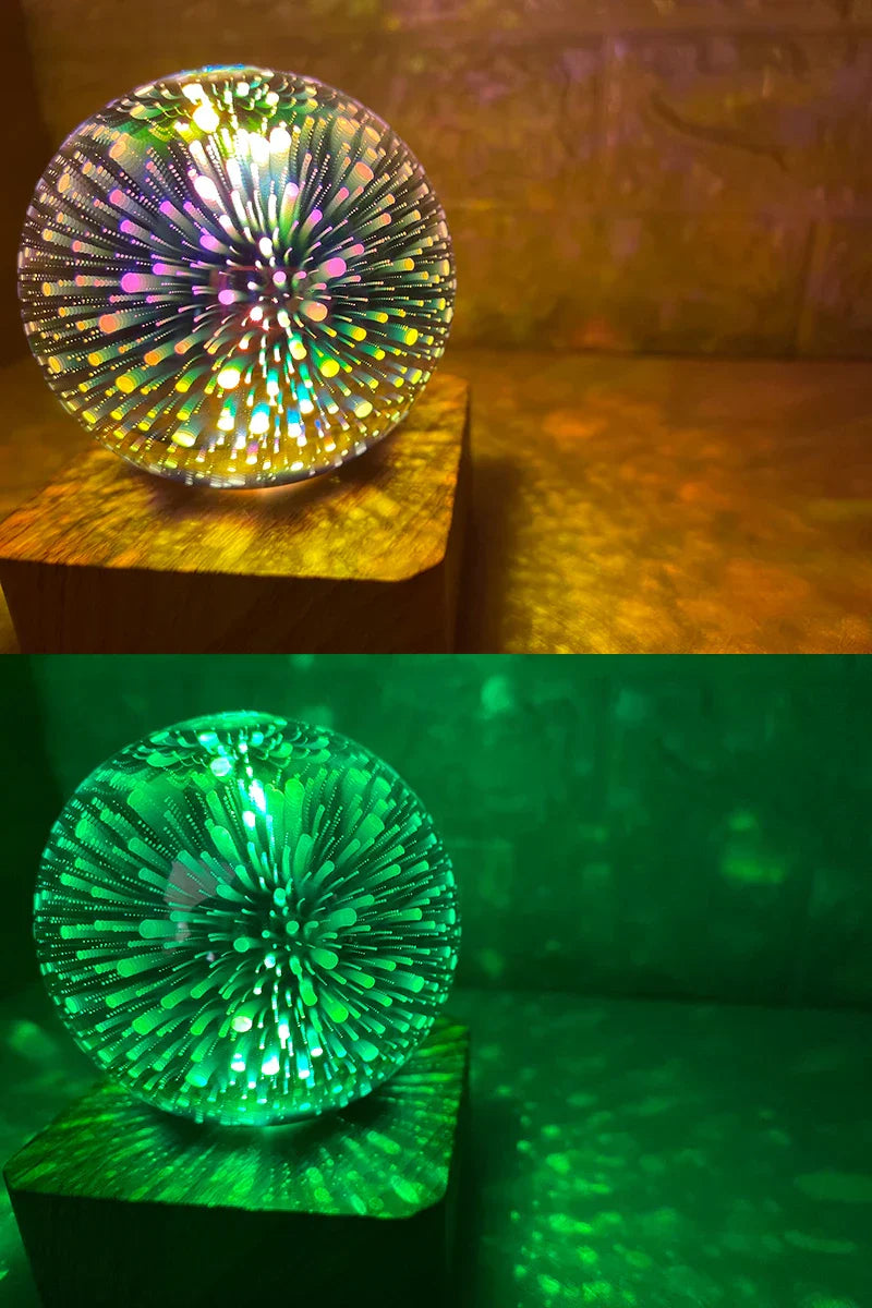 Norvo | Nattlys Stjernete Himmel Stjerne Hjerte Fargerik Atmosfære Multiple USB Bordlampe Ball Hjem Soverom Dekorasjon Julegave