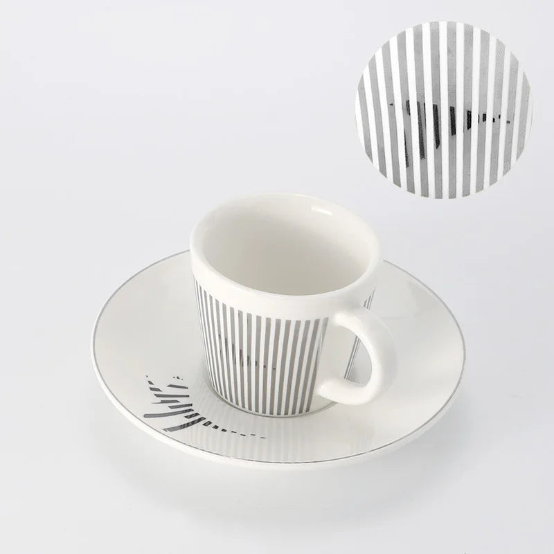 Norvo | Kreativ dynamisk SLR kopp Leopard anamorfisk zebra kopp Luycho kaffe te kopp sett med underlag 90ml-225ml