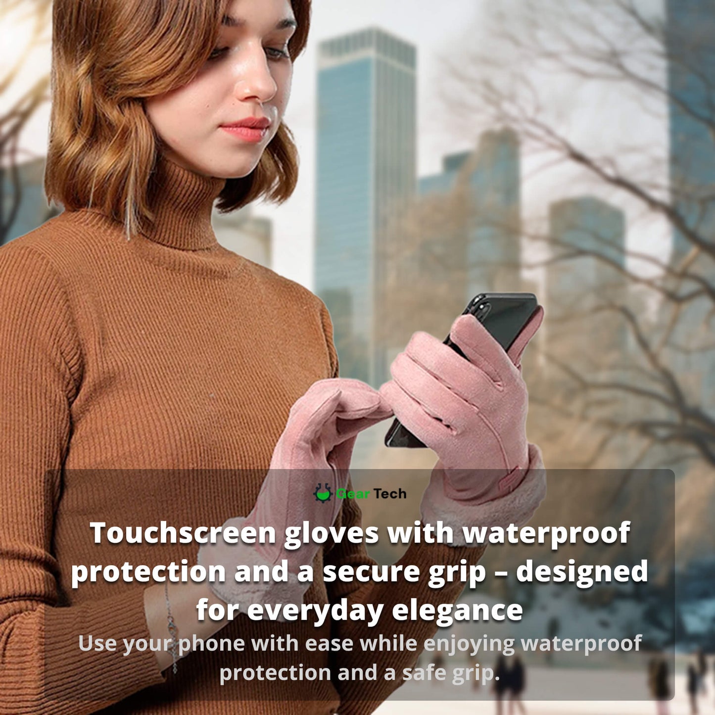 Norvo | Oppvarmede Hansker for Kvinner UK – Dame Termiske Vanntette Vinterhansker med Berøringsskjerm & USB Oppladbar Varm Design