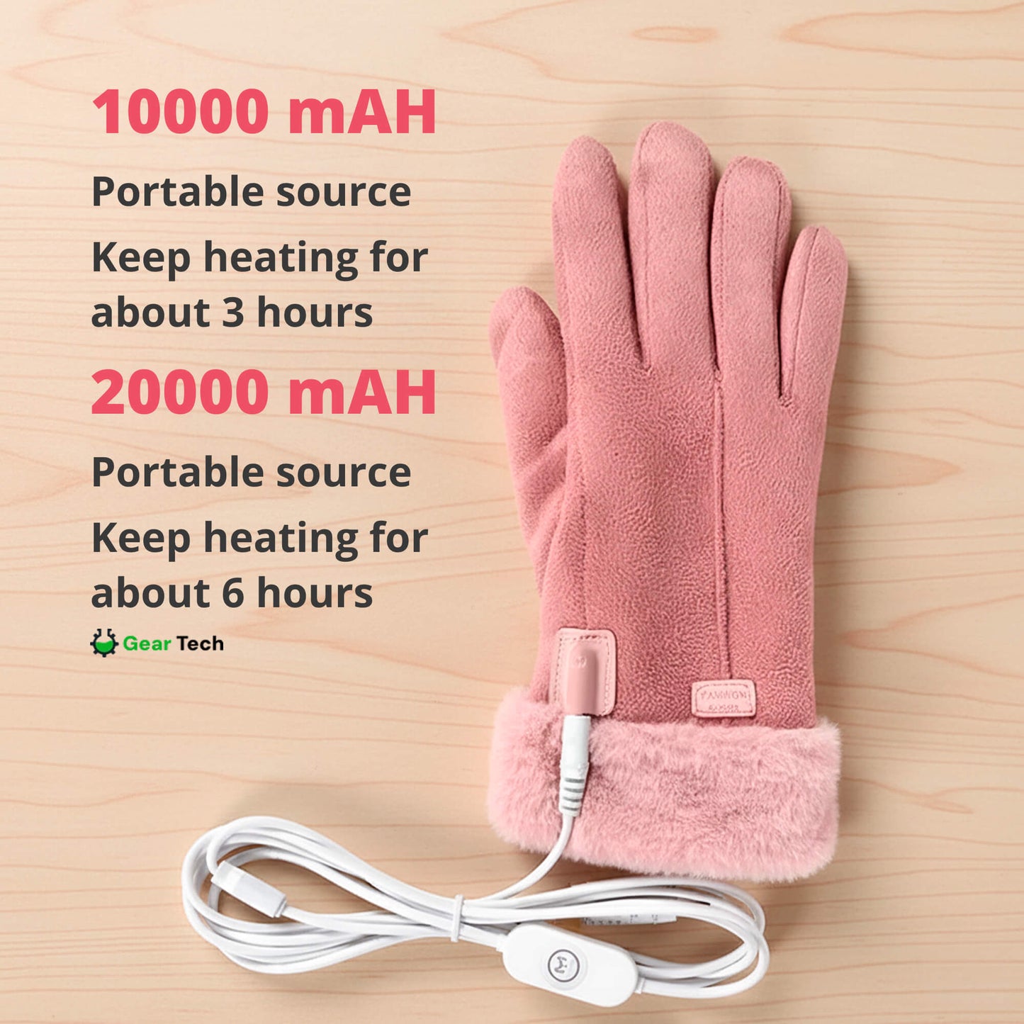 Norvo | Oppvarmede Hansker for Kvinner UK – Dame Termiske Vanntette Vinterhansker med Berøringsskjerm & USB Oppladbar Varm Design