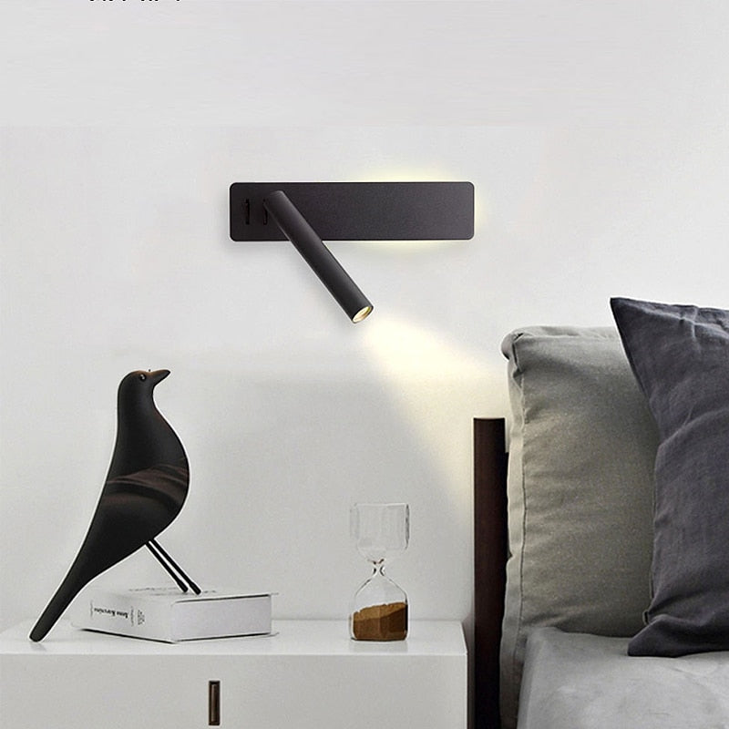 Norvo | Rotatable LED Wall Lamp for Bedroom | Adjustable Brightness & Color Mode
