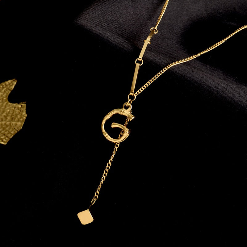 Norvo | Sjarmerende Initialer Bokstav Halskjede
