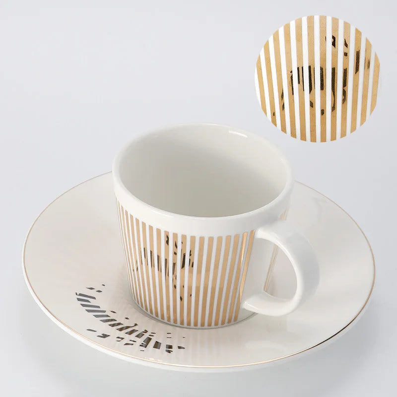 Norvo | Kreativ dynamisk SLR kopp Leopard anamorfisk zebra kopp Luycho kaffe te kopp sett med underlag 90ml-225ml