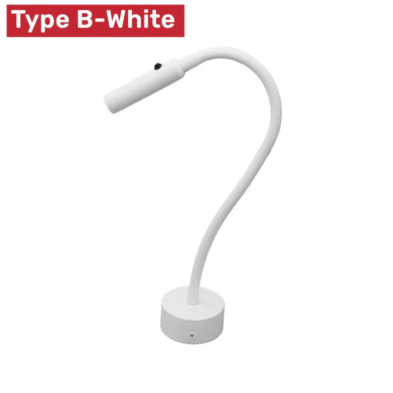 Norvo | Moderne Fleksibel LED Leselampe med Bryter for Soverom og Studie - 1W/3W