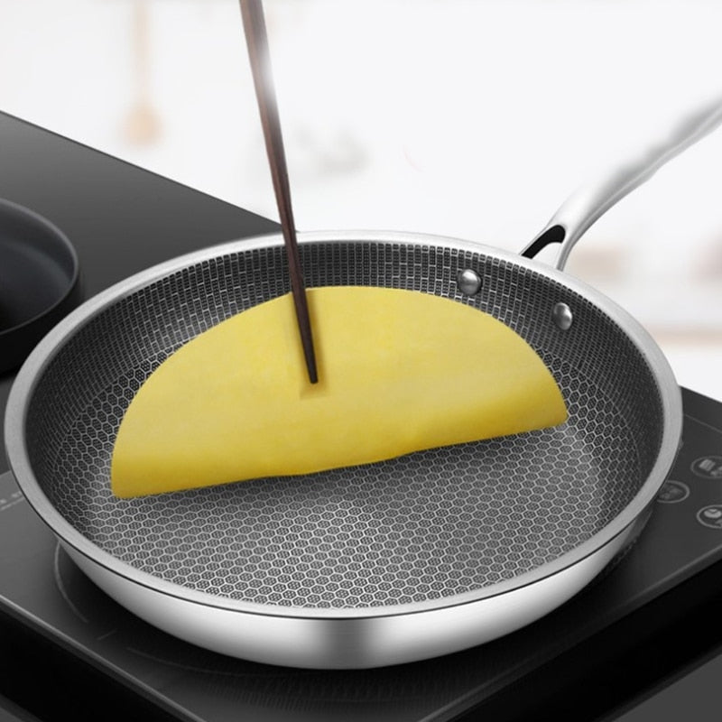 Norvo | KitchenPro Non-Stick Rustfritt Stål Stekepanne – Ripebestandig & Energi-Effektiv