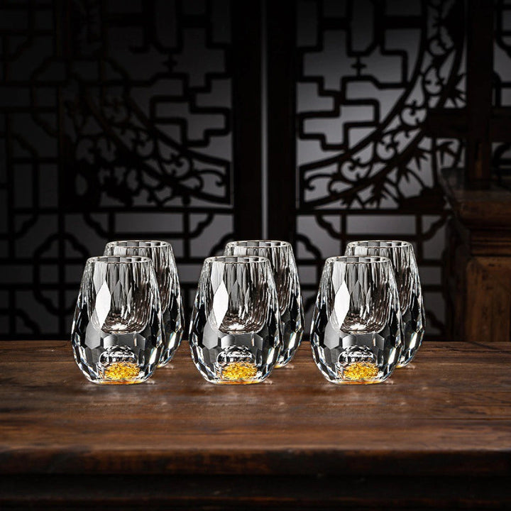Norvo | Håndlagde Krystallglass med Gullflak – 2-Pakning for Whisky