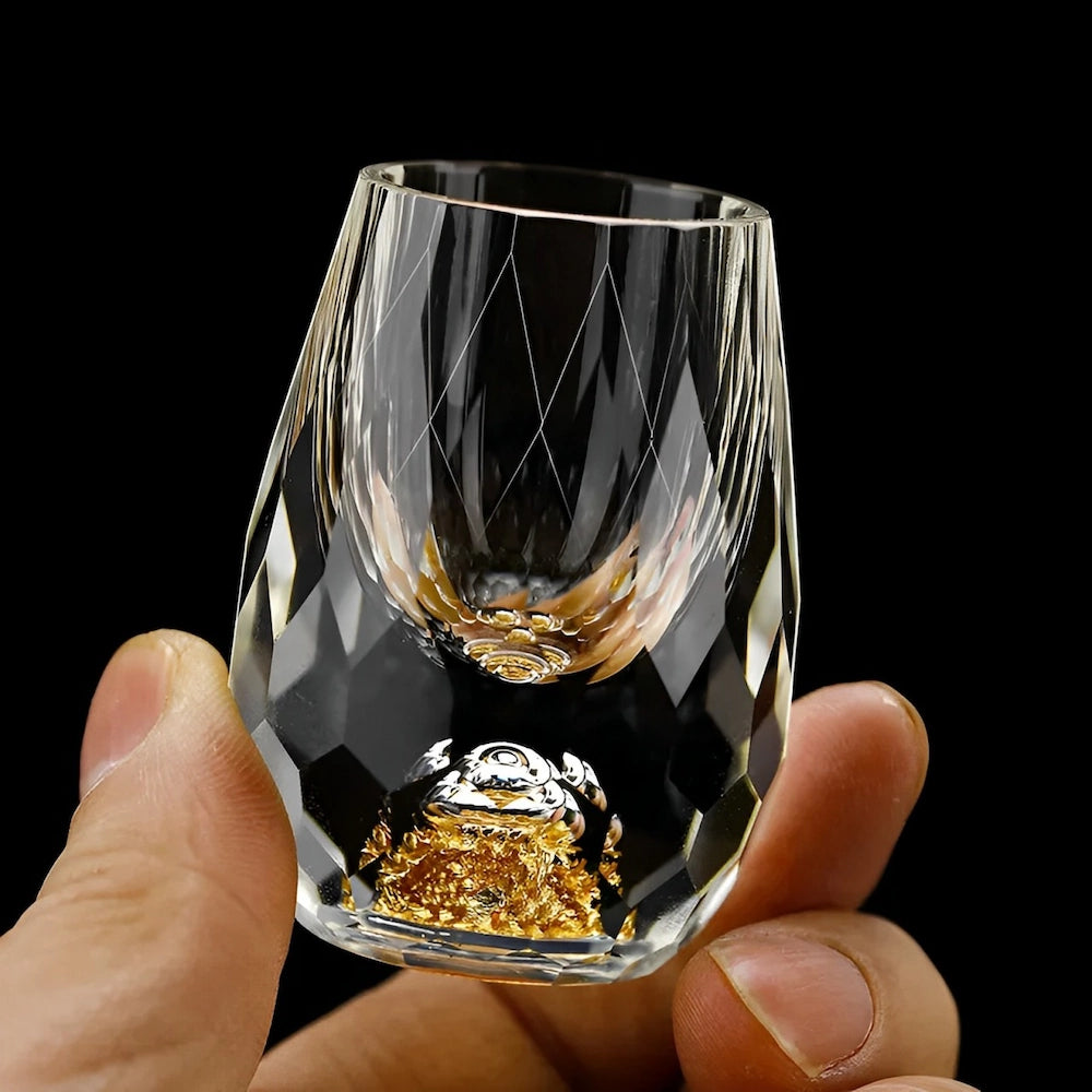 Norvo | Håndlagde Krystallglass med Gullflak – 2-Pakning for Whisky