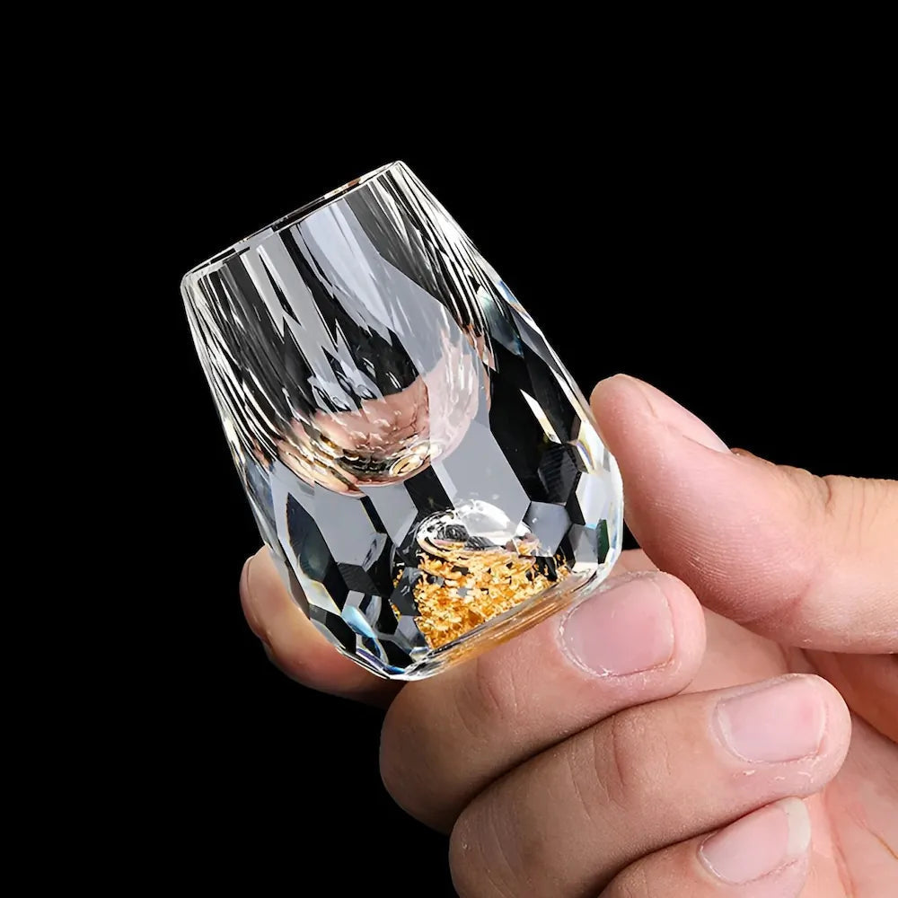 Norvo | Håndlagde Krystallglass med Gullflak – 2-Pakning for Whisky