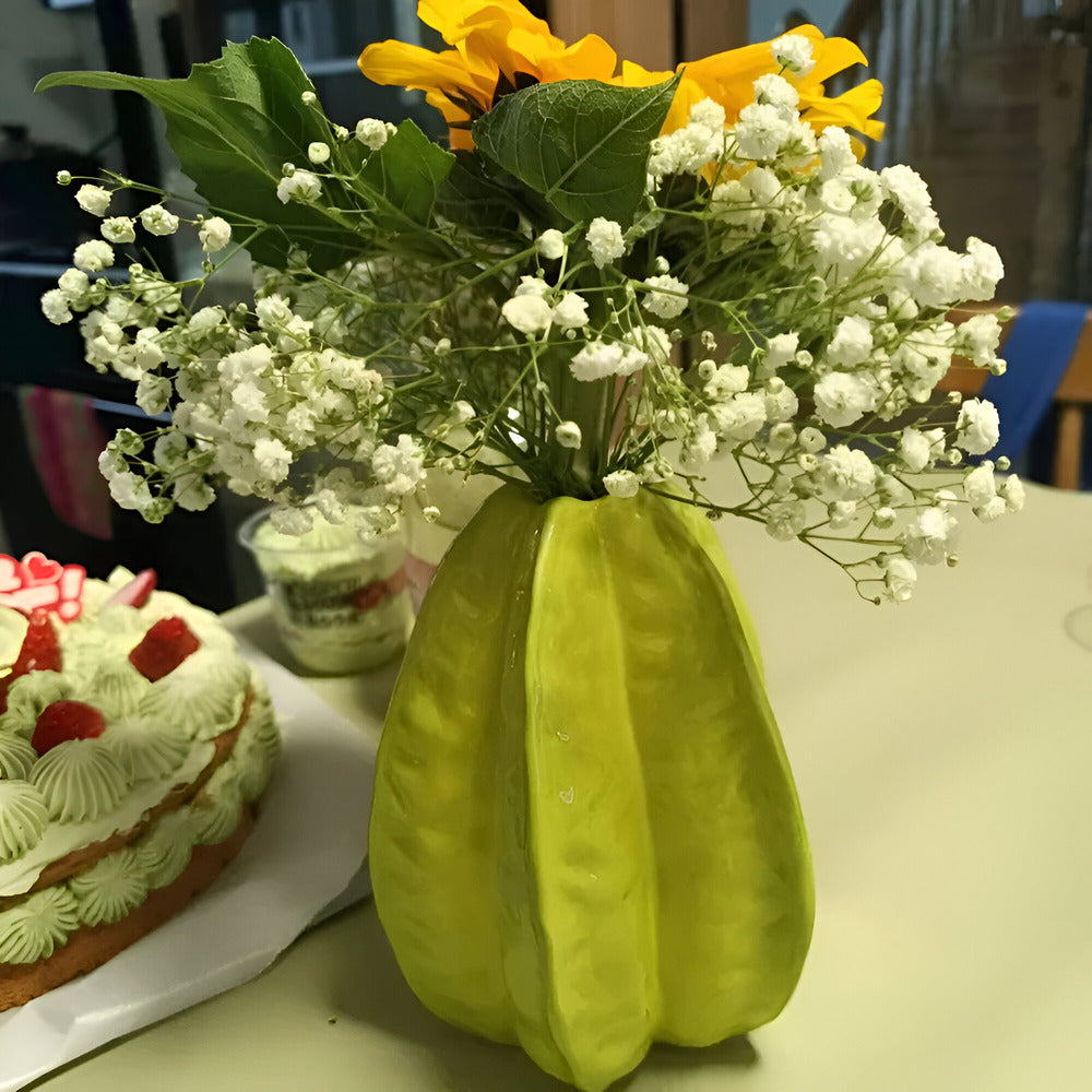 Norvo | Håndlaget Keramisk Blomsterkrukke i Stjernefruktform