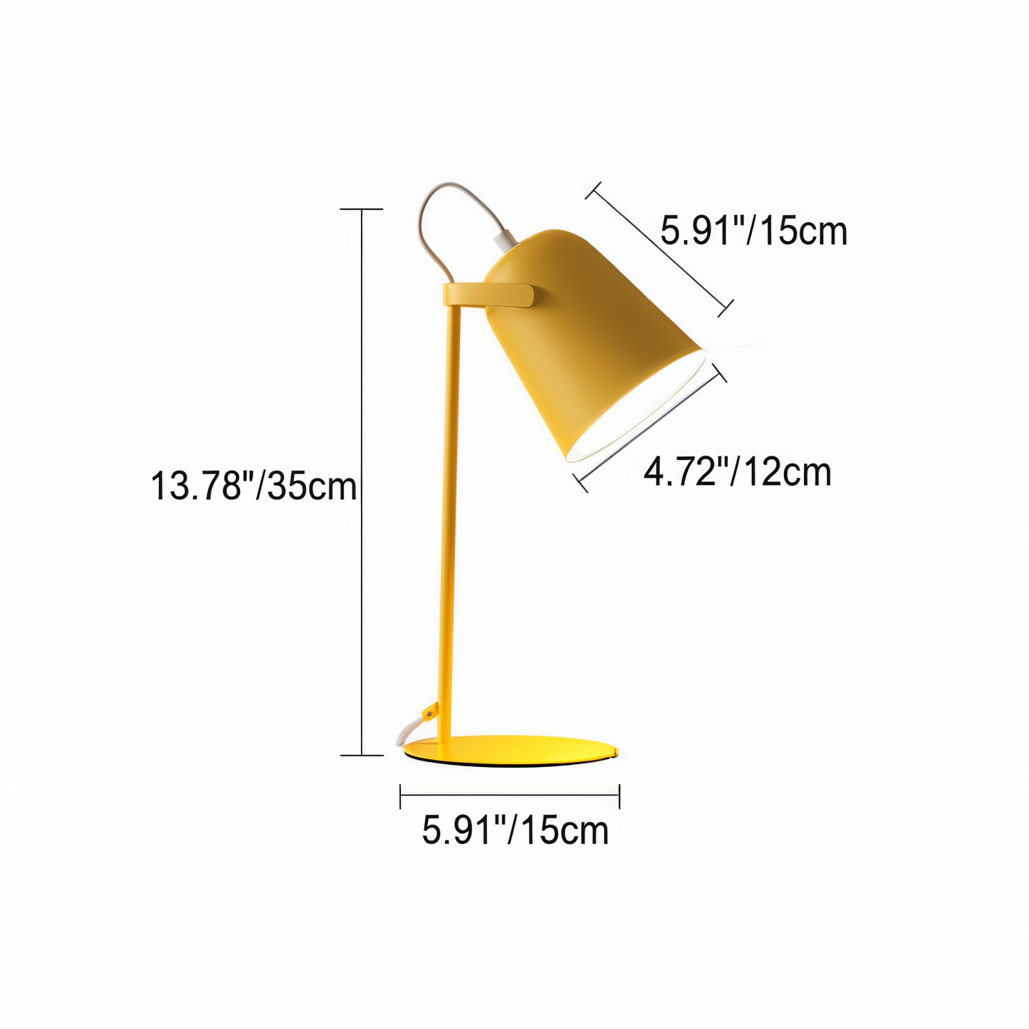 Norvo | Macaron Bordlampe - Nordisk Gul Skrivebordlampe - Justerbar Lampe
