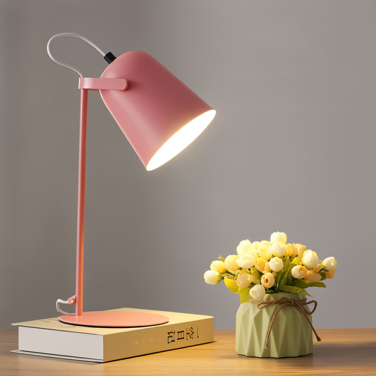 Norvo | Macaron Bordlampe - Nordisk Gul Skrivebordlampe - Justerbar Lampe