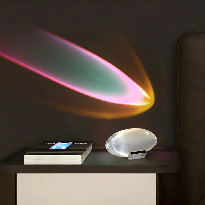 Norvo | Luminora Prisma Prosjektorlampe | Magiske Lyseffekter | 360° Rotasjonsbar | USB Drevet & Energisparende