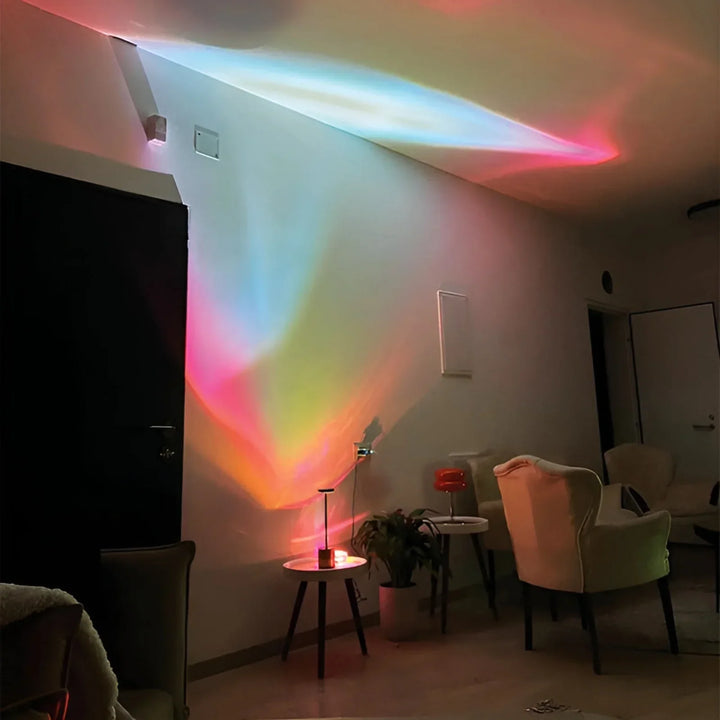Norvo | Luminora Prisma Prosjektorlampe | Magiske Lyseffekter | 360° Rotasjonsbar | USB Drevet & Energisparende