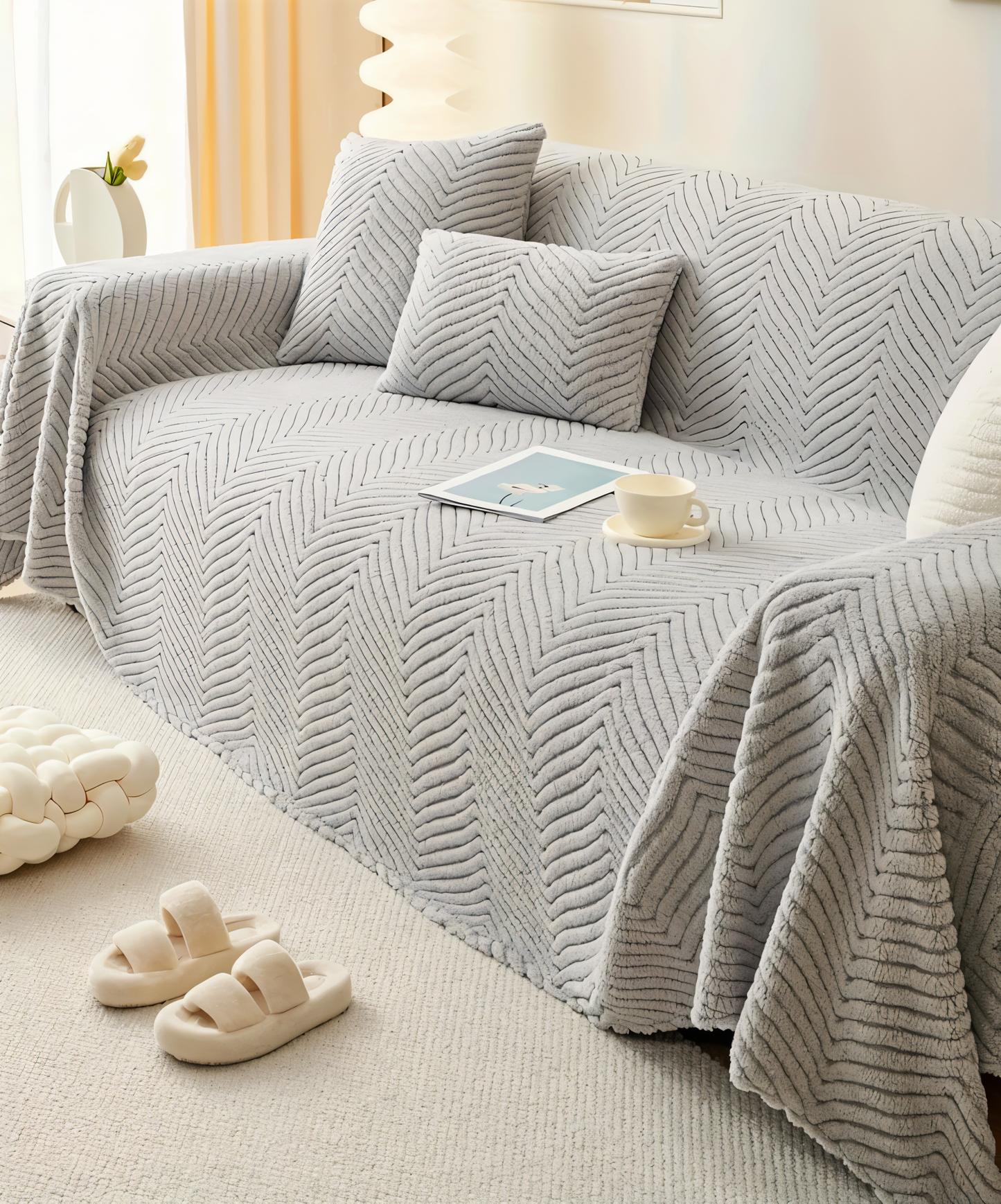 Norvo | LuxuraWrap Sofa Cover – Non‑Slip Pet‑Friendly Couch Protector