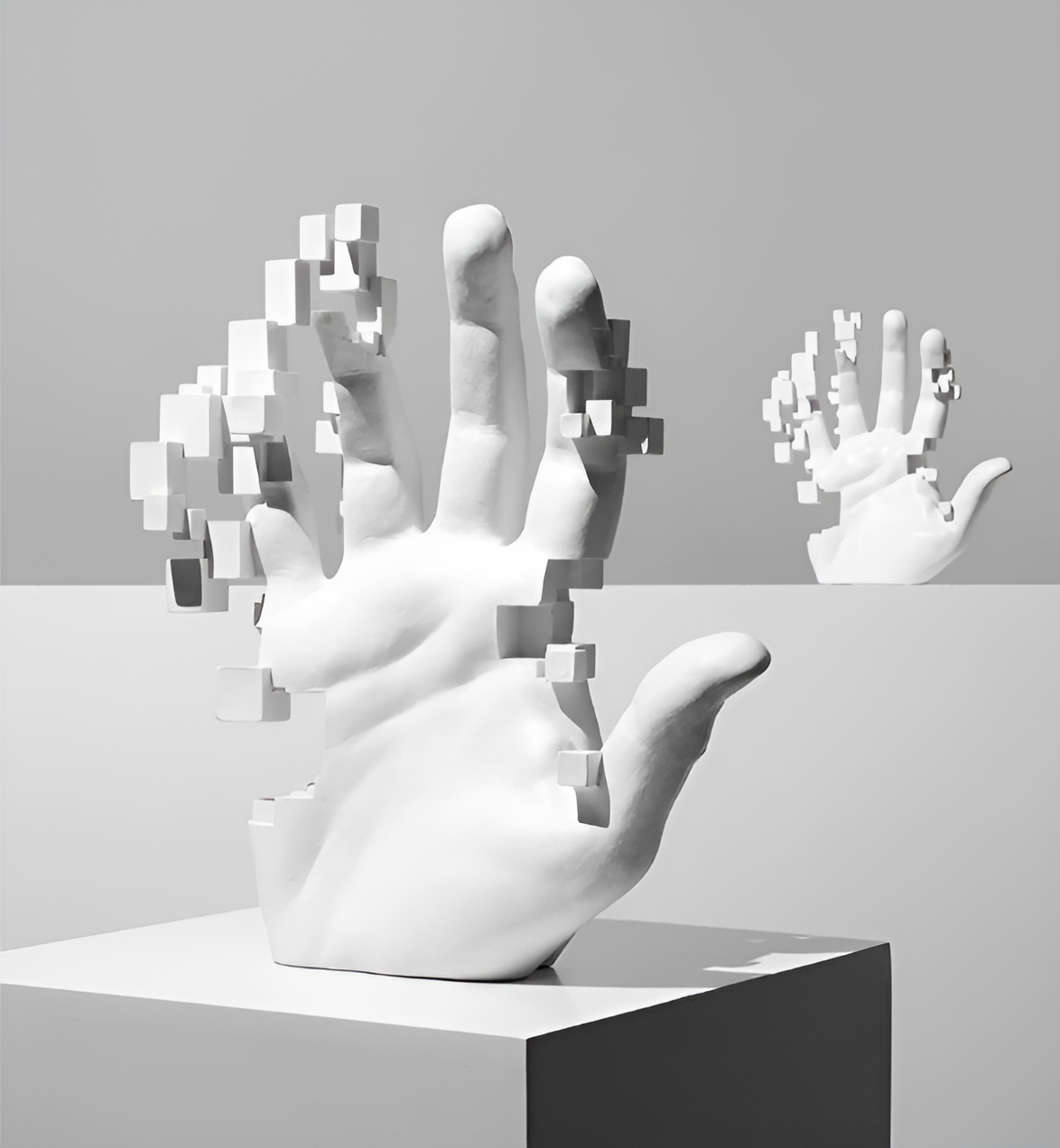 Norvo | Abstrakt Harpiks Hånd Skulptur med Mosaikk Design