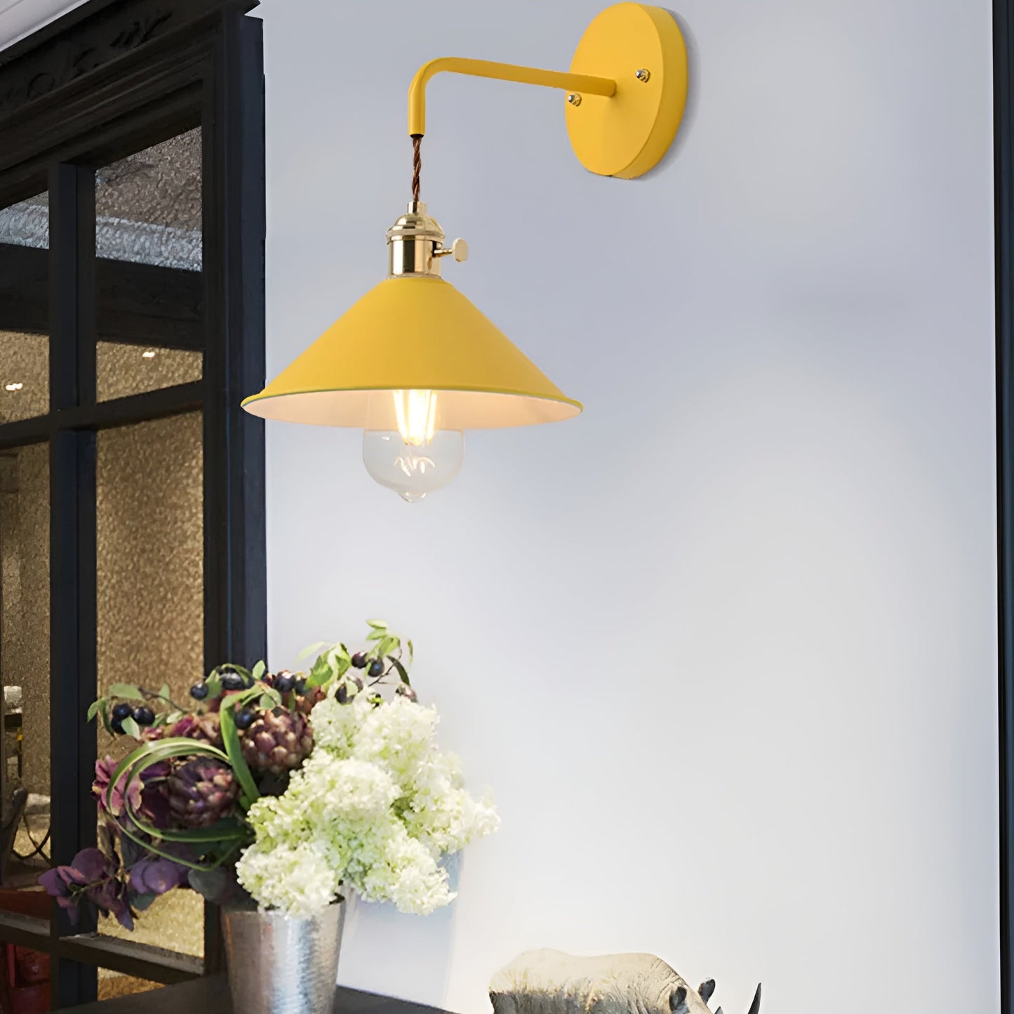 Norvo | Retro Vintage Vegglampe - Vintage-inspirert Kjegle Metall Vegglampe
