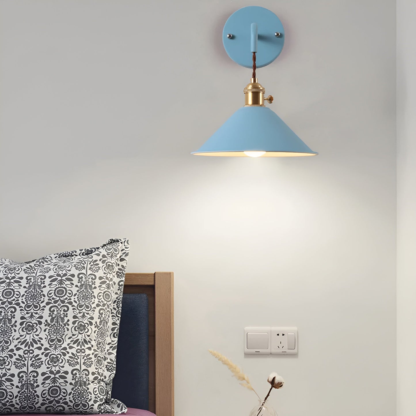 Norvo | Retro Vintage Vegglampe - Vintage-inspirert Kjegle Metall Vegglampe