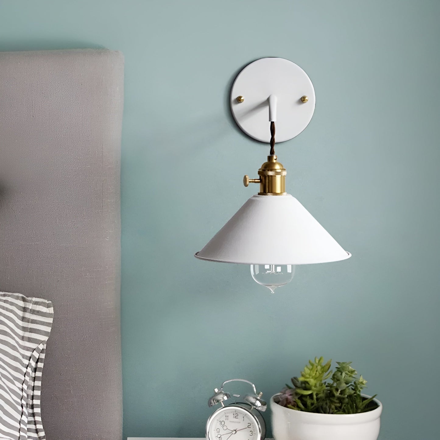 Norvo | Retro Vintage Vegglampe - Vintage-inspirert Kjegle Metall Vegglampe